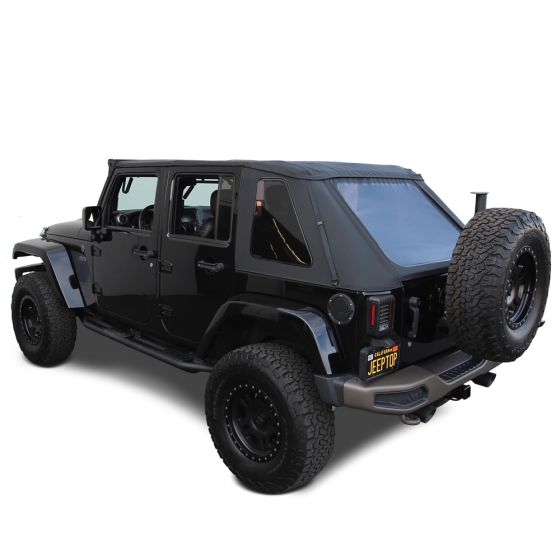 Sierra Offroad 2007-2018 Jeep Wrangler 4DR, Frameless JK Soft Top, 40 mil Press Polish Windows