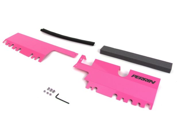 Perrin 15-21 WRX/STI Radiator Shroud (With OEM Intake Scoop) - Hyper Pink - PSP-ENG-512-4HP