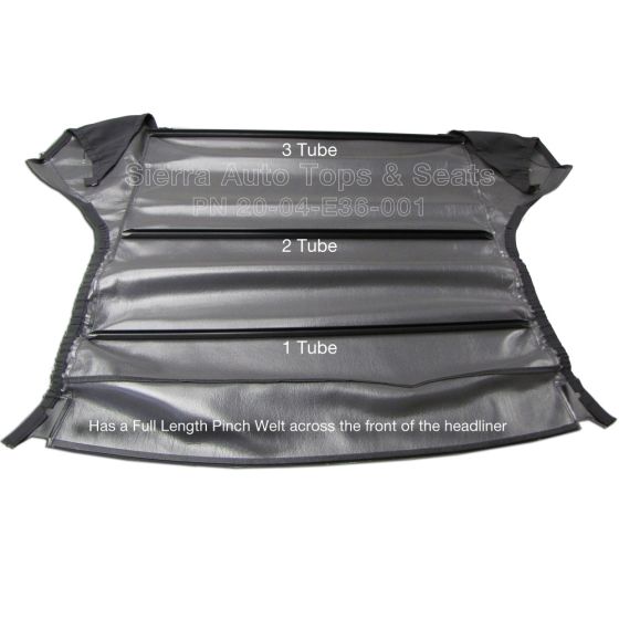 Sierra Headliner, BMW, 1994-1997, 3 Series E36, Twill, Charcoal, Pinch Welt Fnt