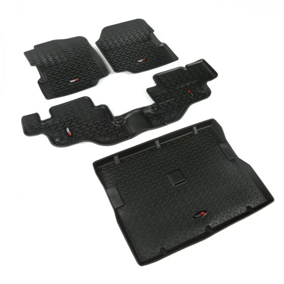 Rugged Ridge Floor Liner Front/Rear/Cargo Black 1976-1995 Jeep Wrangler / CJ - 12988.09