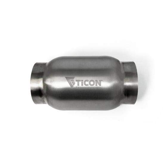 Ticon Industries 4in Inlet/Outlet 5in Body x 12in OAL Titanium Bullet Resonator - 115-10223-0006