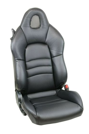 Sierra Seat Front Set, 2000-2005, Honda , S2000, Leatherette, Black