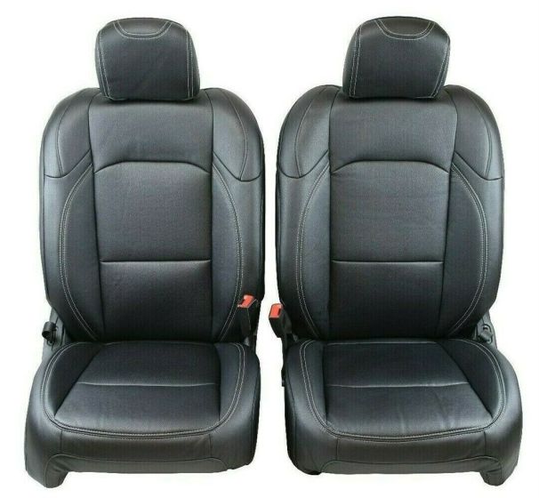 Sierra Seat Front & Rear Kit, Jeep, 2018-2019, Synthetic Leather, Black, Grey Stitching, incl HR, 60/40 Split Rear