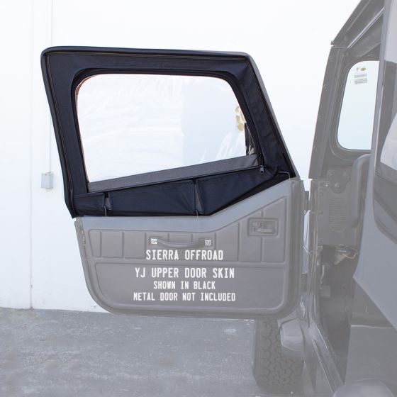 Sierra Upper Door Skins, 1988-1995 Jeep Wrangler YJ 2-Door, with Clear Window