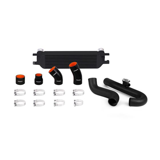 Mishimoto 2015 Ford Mustang EcoBoost Performance Intercooler Kit - Black Core Wrinkle Black Pipes - MMINT-MUS4-15KWBK