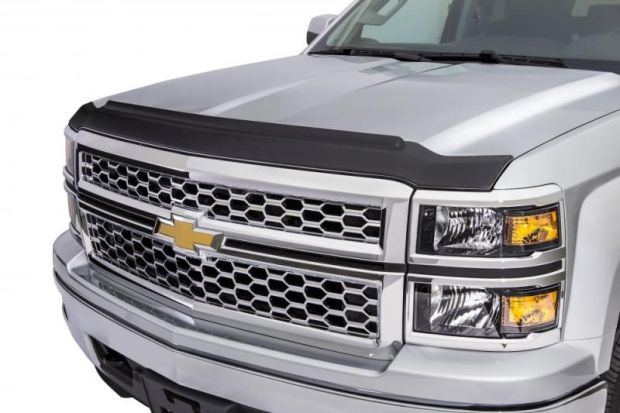 AVS 15-18 GMC Sierra 2500 (Excl. Induct Hood) Aeroskin II Textured Low Profile Hood Shield - Black - 436085