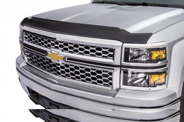 AVS 15-18 Chevy Tahoe Aeroskin II Textured Low Profile Hood Shield - Black - 436066