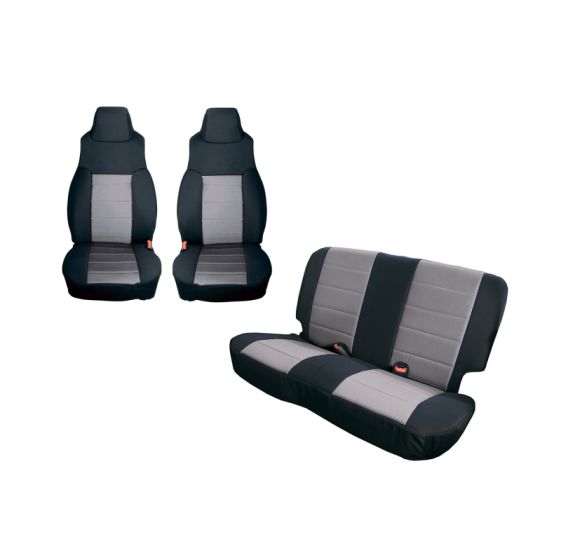 Rugged Ridge Seat Cover Kit Black/Gray 91-95 Jeep Wrangler YJ - 13291.09